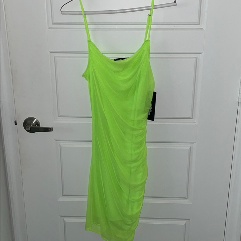Bebe brand new yellow green neon dress